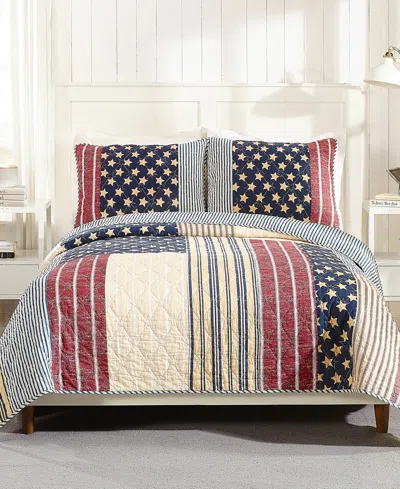 Modern Heirloom Americana Patchwork Cotton 3-piece Quilt Set, Full/queen In Multi