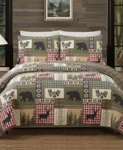 Modern Heirloom Dorset Reversible 3 Piece Quilt Sets In Green