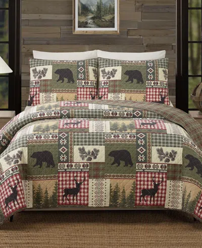 Modern Heirloom Dorset Reversible 3-piece Quilt Set, Full/queen In Green