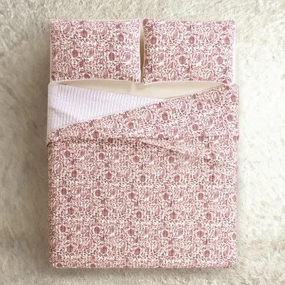 Modern Heirloom Eden Paisley 3-piece Reversible Quilt Set In Burgundy Purple