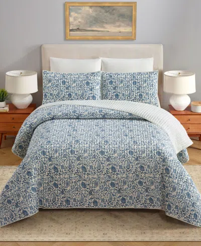 Modern Heirloom Eden Paisley Gauze 3-piece Quilt Set, King In Blue