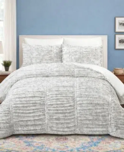 Modern Heirloom Floral Toile Ruched Comforter Sets In Gray