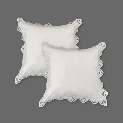 Modern Heirloom Ophelia Lace Vintage 2-piece Pillow Set In White