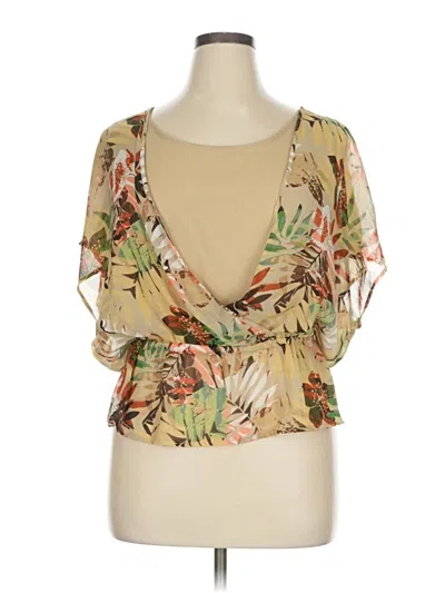Pre-owned Modern Images Short Sleeve Blouse In Brown