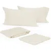 Modern Living Cotton Sateen Sheet Set In Cream