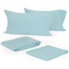 Modern Living Cotton Sateen Sheet Set In Soft Aqua