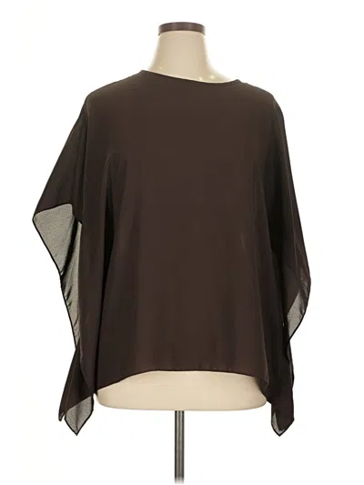 Pre-owned Modern Lux 3/4 Sleeve Blouse In Brown