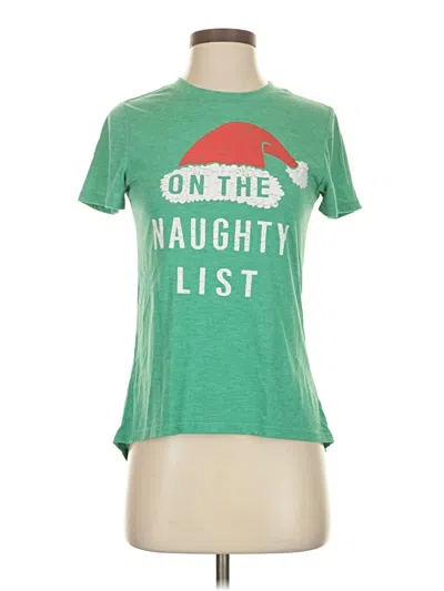 Pre-owned Modern Lux Short Sleeve Top Green Scoop Neck Tops