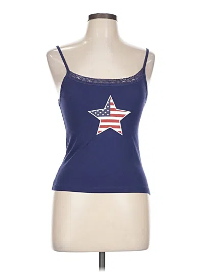 Pre-owned Modern Lux Tank Top Blue Strapless Neckline Tops