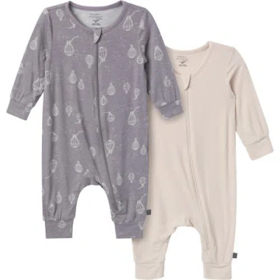 Modern Moments™ By Gerber Kids'  2-pack Baby Neutral Silver Hot Air Ballon Footless Coveralls