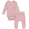 Modern Moments™ By Gerber Kids'  Bodysuit & Pant Layette Set In Pink Bunnies