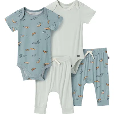 Modern Moments™ By Gerber Kids'  Bodysuit And Pant Set In Medium Teal Fishing