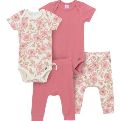 Modern Moments™ By Gerber Babies'  Bodysuit And Pant Sets In Pink