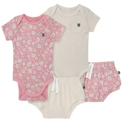 Modern Moments™ By Gerber Babies'  Bodysuit And Shorties 4-piece Set In Pink
