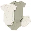 Modern Moments™ By Gerber Kids'  Bodysuits & Shorts 4-pack Set In Ivory Mini Island/md Green