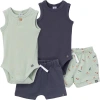 Modern Moments™ By Gerber Bodysuits & Shorts Set In Green/navy