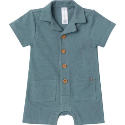 Modern Moments™ By Gerber Babies'  Collared Short Sleeve Romper In Dark Teal