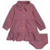 Modern Moments™ By Gerber Babies'  Dress & Diaper Cover Set In Wine