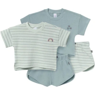 Modern Moments™ By Gerber Babies'  Drop Shoulder Top And Shorts Set In Lt Sky Stripe