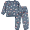 Modern Moments™ By Gerber Babies'  Fleece Pajama Top & Pant Set In Dark Blue Camp