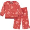 Modern Moments™ By Gerber Babies'  Fleece Pajama Top & Pant Set In Red Bouquet