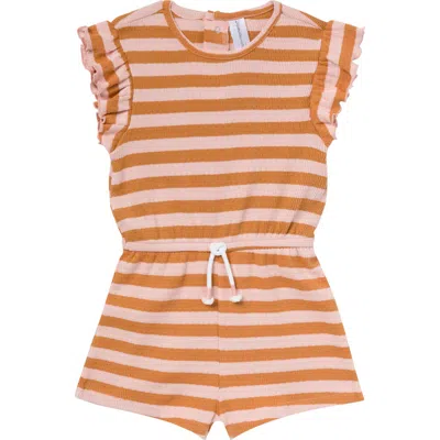 Modern Moments™ By Gerber Babies'  Flutter Sleeve Romper In Rose Stripe