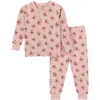 Modern Moments™ By Gerber Hacci Pajama Top & Pant Set In Light Rose Dahlia Toss