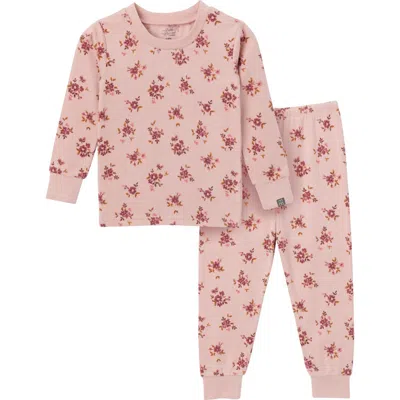 Modern Moments™ By Gerber Babies'  Hacci Pajama Top & Pant Set In Light Rose Dahlia Toss