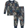 Modern Moments™ By Gerber Babies'  Hacci Pajama Top & Pant Set In Navy Floral