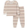 Modern Moments™ By Gerber Kids'  Hacci Pajama Top & Pant Set In Oatmeal Heather Stripe