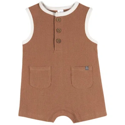 Modern Moments™ By Gerber Babies'  Henley Romper In Brown