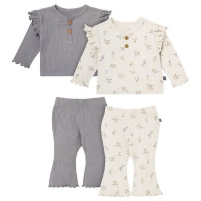 Modern Moments™ By Gerber Babies'  Henley Ruffle Tops With Pants Set In Gray