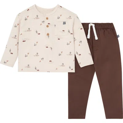Modern Moments™ By Gerber Kids'  Henley Top And Pant Set In Brown
