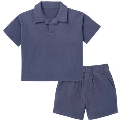 Modern Moments™ By Gerber Kids'  Johnny Collar Shirt And Shorts In Blue