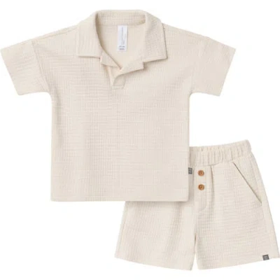 Modern Moments™ By Gerber Babies'  Johnny Collar Shirt And Shorts Set In Beige