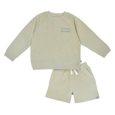 Modern Moments™ By Gerber Babies'  Long Sleeve Top And Shorts Set In Light Green