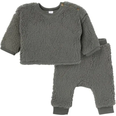 Modern Moments™ By Gerber Babies'  Microfleece Drop Shoulder Top & Pant Set In Dark Green