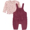 Modern Moments™ By Gerber Microplush Overall & Shirt Set In Dark Rose