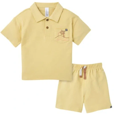 Modern Moments™ By Gerber Babies'  Polo Shirt And Shorts Set In Yellow