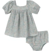 Modern Moments™ By Gerber Babies'  Puffed Sleeve Dress And Diaper Cover Set In Medium Teal Ditsy