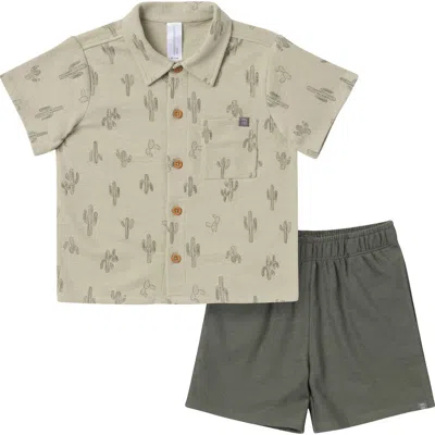 Modern Moments™ By Gerber Babies'  Resort Shirt And Shorts Set In Green