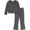Modern Moments™ By Gerber Ruffle Collar Top And Flare Pant Set In Gray