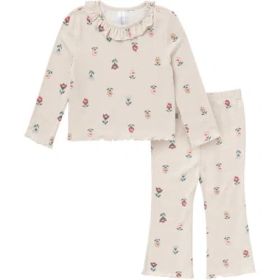 Modern Moments™ By Gerber Babies'  Ruffle Collar Top And Flare Pant Set In White