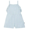 Modern Moments™ By Gerber Babies'  Ruffle Short Romper In Lt Blue Mini Flower Stripe