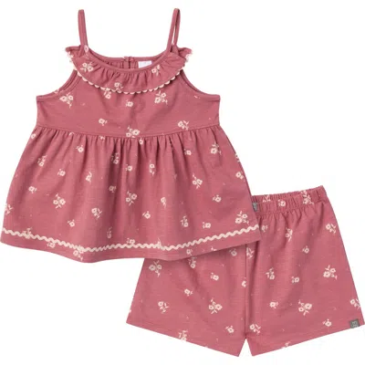 Modern Moments™ By Gerber Babies'  Ruffle Top And Shorts Set In Medium Rose Bouquet