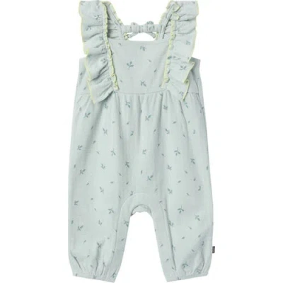Modern Moments™ By Gerber Babies'  Ruffles Long Romper In Sky Leaves