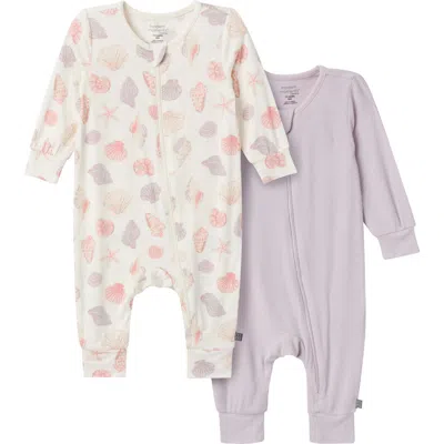 Modern Moments™ By Gerber Babies'  Seashells Footless Coveralls In Ivory Seashells