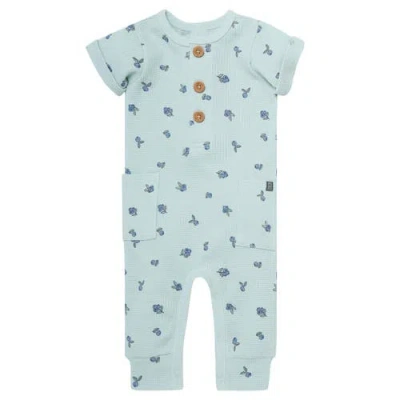 Modern Moments™ By Gerber Babies'  Short Sleeve Long Romper In Light Sky Blueberry