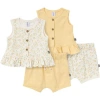 Modern Moments™ By Gerber Sleeveless Peplum Tops And Shorts Set In Ivory Lemon Vines/lt Yellow