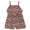 Modern Moments™ By Gerber Babies'  Sleeveless Ruffle Romper In Brown Star Floral